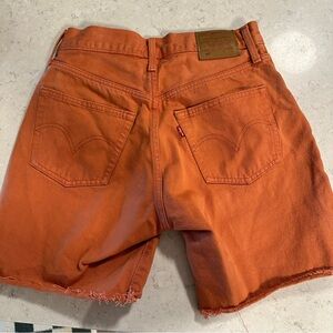Levi's 501 Orange 90s High Waist Bermuda Shorts